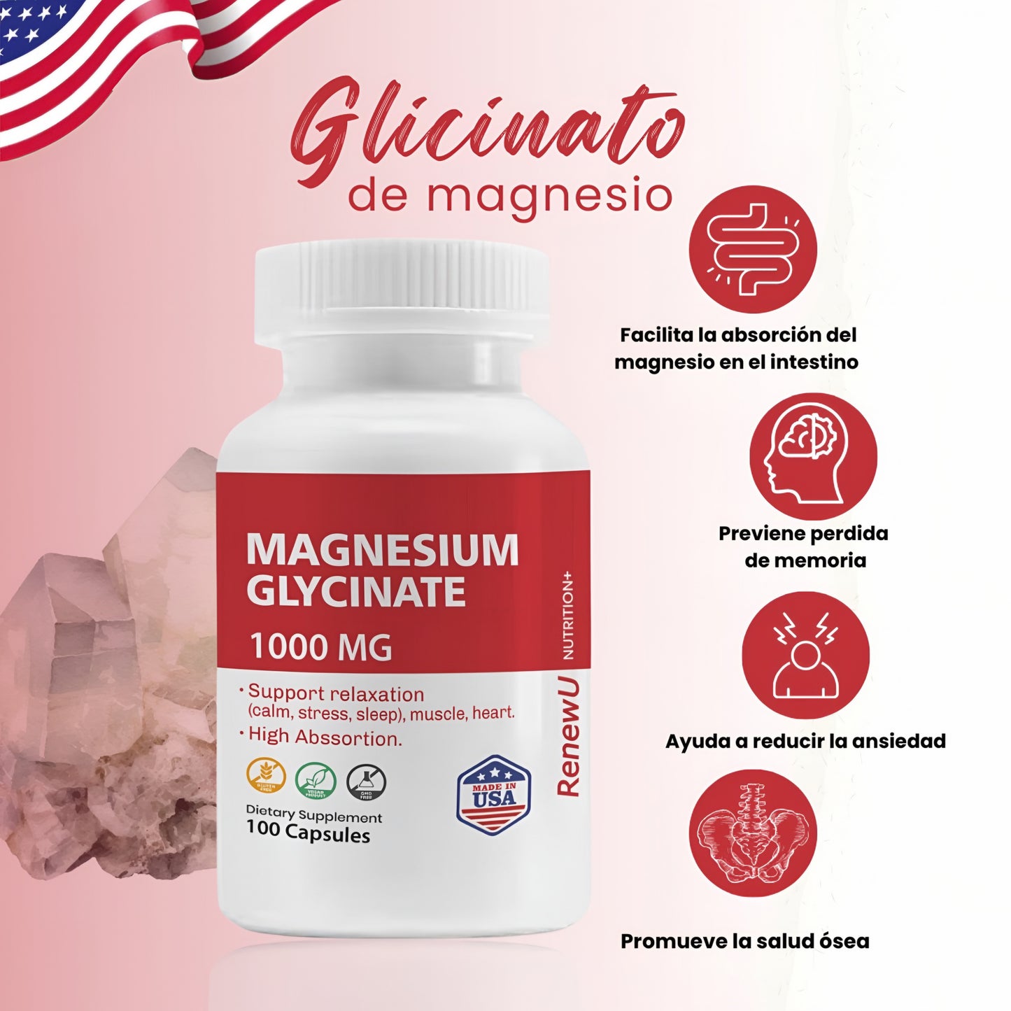 Glicinato de magnesio 1.000 MG